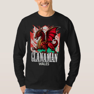Glanaman Wales Welshe vlag Y Ddraig Goch Draak T-shirt