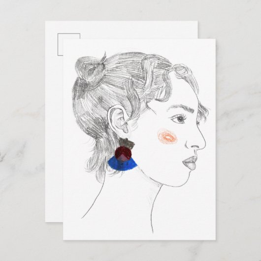 Glance Sketch - Portret Briefkaart (Voorkant / Achterkant)