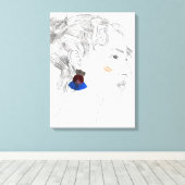 Glance Sketch - Portret Canvas Afdruk (Insitu (Houten vloer))