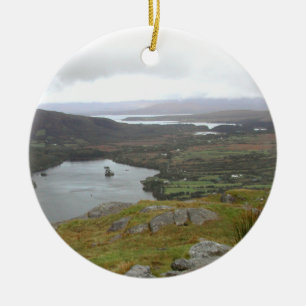 Glanmore Lake uit Healy Pass Ireland. Rond. Keramisch Ornament