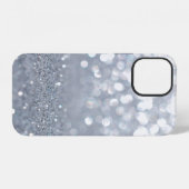 Glans en glinster van zilveren glitter abstract iPhone hoesje (Achterkant horizontaal)