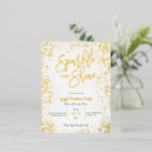 Glans en schitter folie kerstfeest uitnodiging (Staand Voorkant)