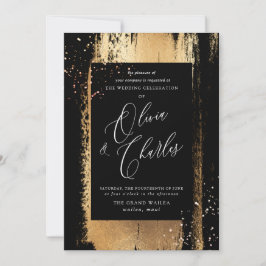 Glans, Faux Metallic Gouden Borstelslag Kaart