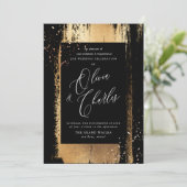Glans, Faux Metallic Gouden Borstelslag Kaart (Staand voorkant)