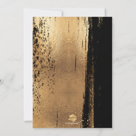 Glans, Faux Metallic Gouden Borstelslag Kaart (Achterkant)