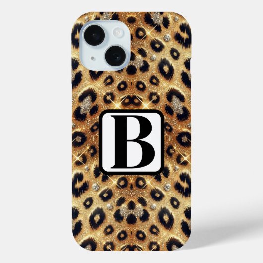 Glans Glamour Goud Zwart Luipaard Cheetah Print  Case-Mate iPhone Case (Achterkant)