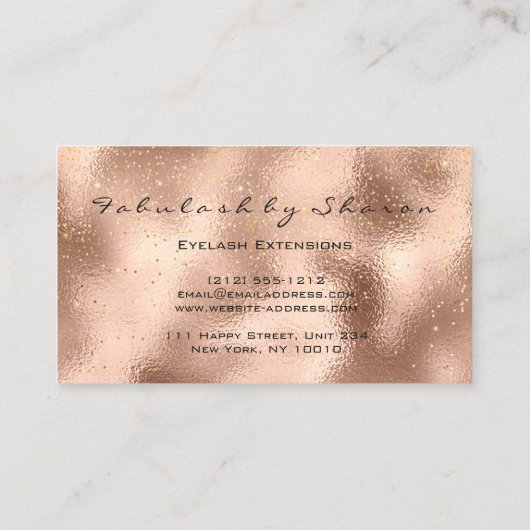 Glans helder met make-up wenkbrauw wimpers Glitter Visitekaartje (Achterkant)