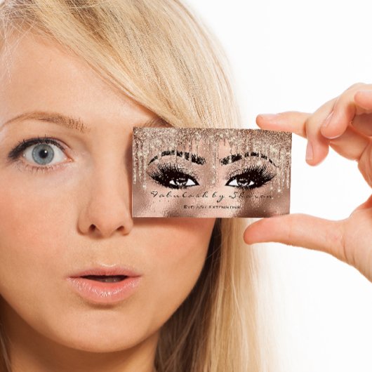 Glans helder met make-up wenkbrauw wimpers Glitter Visitekaartje