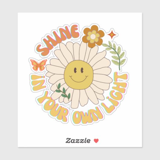 Glans in je eigen Light retro daisy plakboek Sticker (Vel)