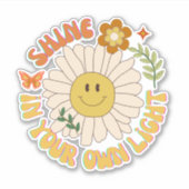 Glans in je eigen Light retro daisy plakboek Sticker (Voorkant)