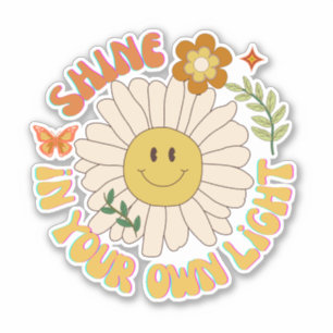 Glans in je eigen Light retro daisy plakboek Sticker