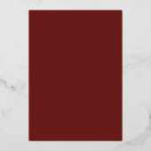 Glans Rood Goud Blad Kerstfeest  Folie Uitnodiging (Achterkant)