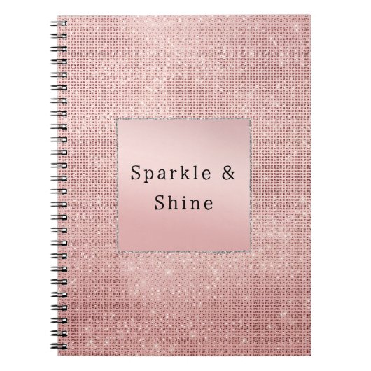 Glans Roze Goud Glamour  Notitieboek (Voorkant)