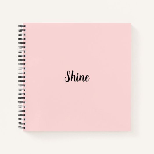 Glans Roze Modern Minimalistisch Ontwerp Notitieboek (Voorkant)
