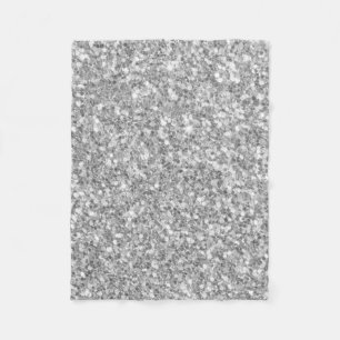 Glans Sparkling Zilver Grijs Glitter Patroon Fleece Deken