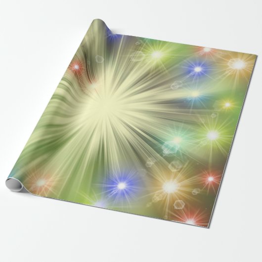 glans, ster, glans, gloed, glitter, licht, effect cadeaupapier (Uitgerold)