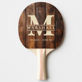 Glans Verfplaten Monogram & Naam Overlay Tafeltennisbatje