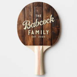 Glans Verfplaten Retro familienaam & Jaar Tafeltennisbatje