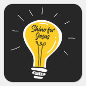 Glans voor JEZUS - Matteüs 5:16 Zondag School Gelo Vierkante Sticker (Voorkant)