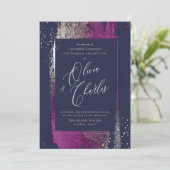 Glans, Winter Bliss Cassis Kwaststreken Navy Kaart (Staand voorkant)