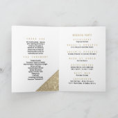 Glans wit gouden glinster geometrisch huwelijkspro programma (Binnen)