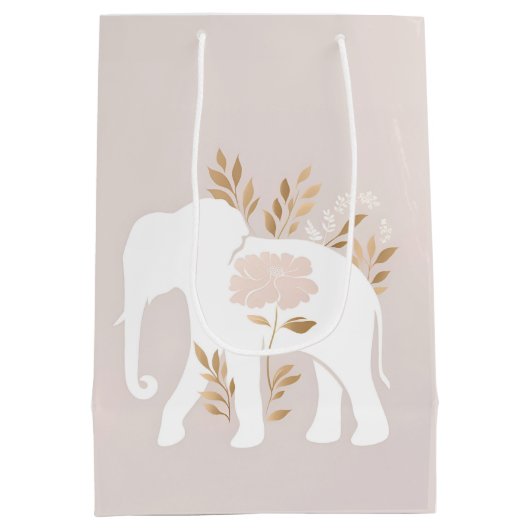 glans witte olifant medium cadeauzakje (Achterkant)