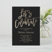 Glansborstel Laten we feest vieren Uitnodiging voo (Staand voorkant)