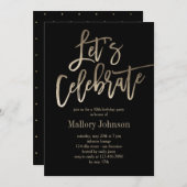 Glansborstel Laten we feest vieren Uitnodiging voo (Voorkant / Achterkant)