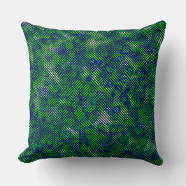 Glansde groene strepen, gekleurd met vlecht kussen