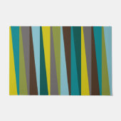 Glansde Stripes Bold Geometric in Green Blue Gold Deurmat (Voorkant)