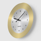 Glansrijke metalen achtergrond en goudachtergrond grote klok (Hoek)