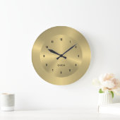 Glansrijke metalen goudachtergrond grote klok (Huis)