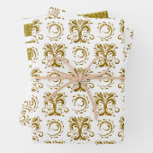 Glansstrepen en -pleisters met goudfaux inpakpapier vel (In situ)