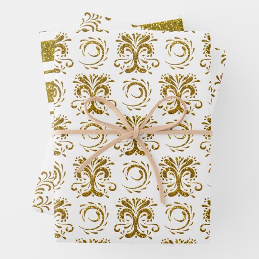 Glansstrepen en -pleisters met goudfaux inpakpapier vel (In situ)