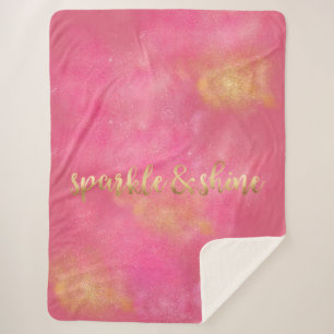 Glanst de Roze Gouden Fonkeling van Glitzy en Sherpa Deken