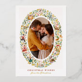 Glanzend 12 dagen van Kerstmis Foto Folie Feestdagenkaart (Voorkant)