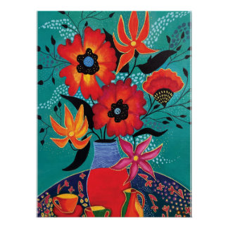 Glanzend Abstract Flower Poster