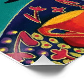 Glanzend Abstract Flower Poster (Hoek)