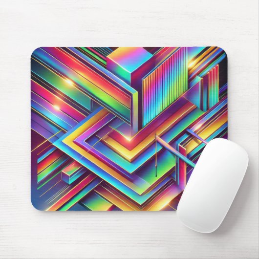 Glanzend Abstract Neon Gradient Muismat Design (Met muis)