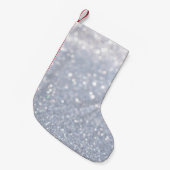 glanzend abstracte achtergrond van zilverglitter kleine kerstsok (Voorkant (Hangend))
