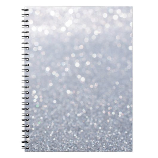 glanzend abstracte achtergrond van zilverglitter notitieboek (Voorkant)