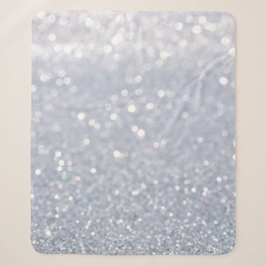 glanzend abstracte achtergrond van zilverglitter sherpa deken (Voorkant)