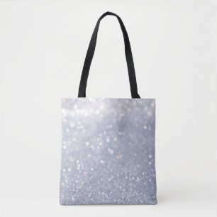 glanzend abstracte achtergrond van zilverglitter tote bag
