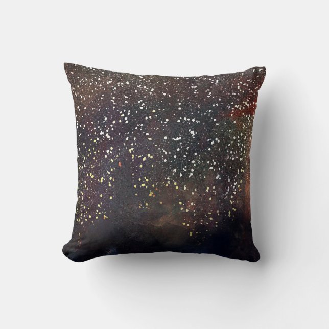 Glanzend Aquarel Aards Rustiek Modern Glamour Kussen (Voorkant)