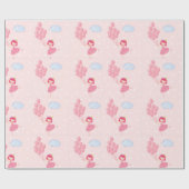 Glanzend ballerina roze inpakpapier (Vlak)