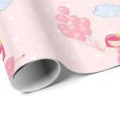 Glanzend ballerina roze inpakpapier (Rol Hoek)
