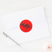 Glanzend Black Raven Tattoo Ronde Sticker (Envelop)