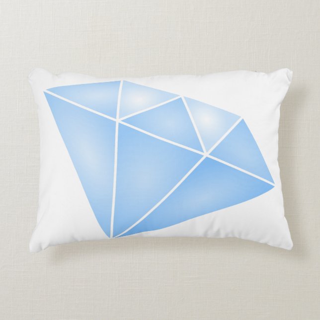 Glanzend blauw diamant karaat accent kussen (Voorkant)