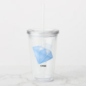 Glanzend blauw diamant karaat acryl drinkbeker (Voorkant)