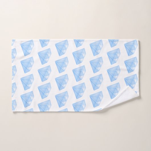 Glanzend blauw diamant karaat bad handdoek (Handdoek)